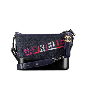 [스페셜오더]CHANEL-A91810 샤넬 카프스킨 트위드 골드 메탈 가브리엘 호보 백 스몰 네이비