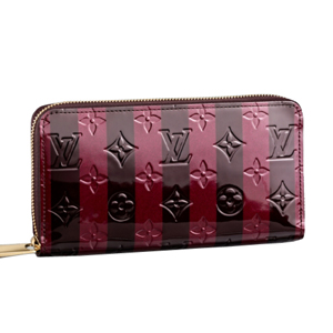 LOUIS VUITTON-M91717 모노그램 베르니 스트라이프 지피 월릿 아마랑뜨 RAYE 