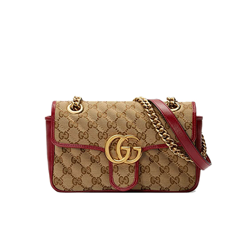 [스페셜오더]GUCCI-446744 8561 구찌 GG 마몽 베이지/레드 미니 숄더백