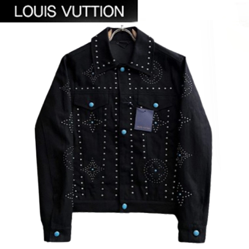 LOUIS VUITTON-021912 루이비통 블랙 스터드 장식 데님 셔츠 남성용