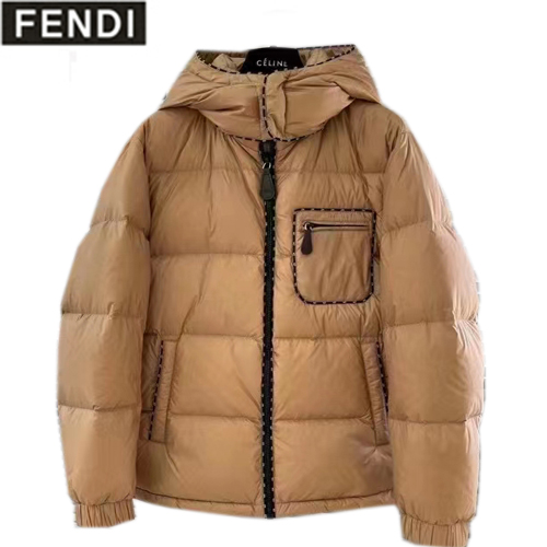 FENDI-12135 펜디 브라운 FF 스트라이프 장식 패딩 남성용