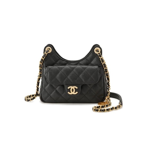 [스페셜오더]CHANEL-AS3710 샤넬 크루즈 블랙 캐비어 스몰 호보 백 17cm