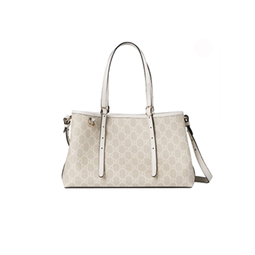 [스페셜오더]GUCCI-815214 9641 구찌 베이지/화이트 GG 엠블럼 스몰 토트백