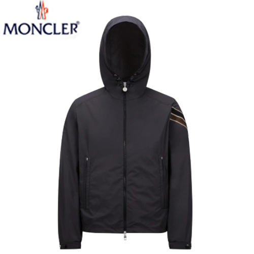 MONCLER-030913 몽클레어 블랙 스트라이프 장식 바람막이 후드 재킷 남성용