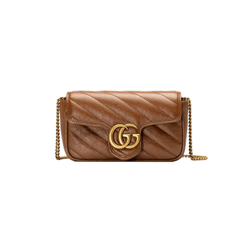 [스페셜오더]GUCCI-476433 2535 구찌 GG 마몽 브라운 마틀라세 가죽 수퍼 미니 백