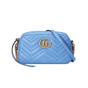 [스페셜오더]GUCCI-447632 4338 구찌 GG Marmont 라이트 블루 스몰 소프트 스트럭처드 체인 숄더백