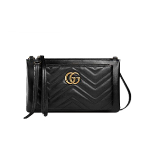 GUCCI-453878 1000 구찌 GG 마몽 파우치 숄더 스트랩 백 블랙