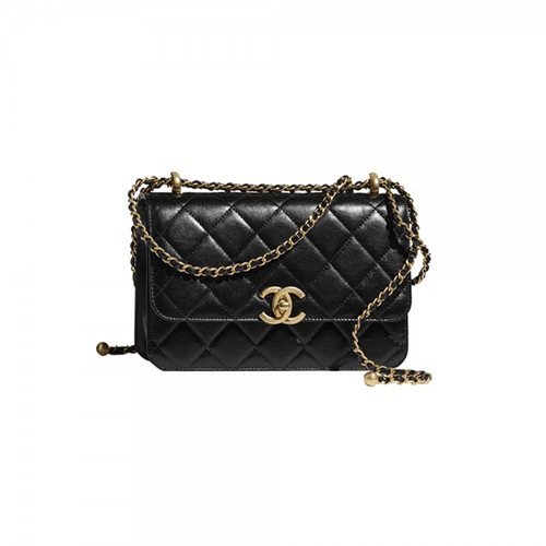 [스페셜오더]CHANEL-AS2649 샤넬 블랙 램스킨 골드 체인 스몰 플랩 백 22CM