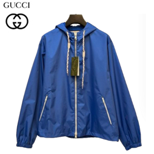 GUCCI-030915 구찌 블루 Web 스트라이프 장식 바람막이 후드 재킷 남여공용