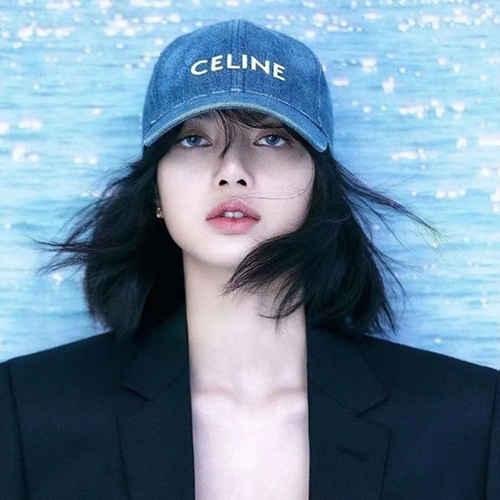 CELINE-2AUA19 셀린느 블루 베이스볼 캡 여성용