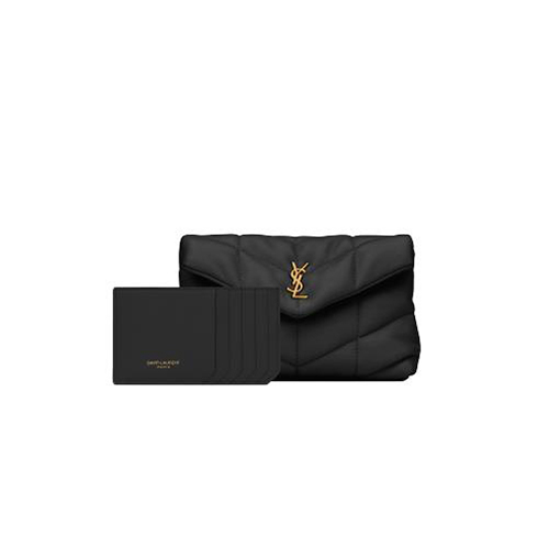 [스페셜오더]SAINT LAURENT-650880 생 로랑 블랙 램스킨 퀼티드 브론즈 퍼퍼 스몰 파우치