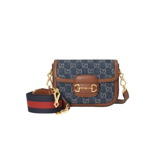 [스페셜오더]GUCCI-658574 8391 구찌 블루 오가닉 GG 홀스빗 1955 미니 백