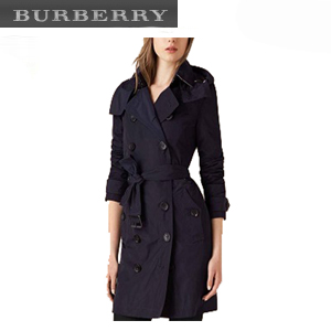 BURBERRY-39826911 버버리 디태처블 후드 타프타 트렌치 코트 네이비