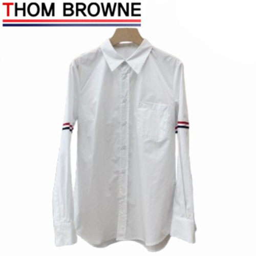 THOM BROWNE-03101 톰 브라운 화이트 스트라이프 장식 셔츠 여성용