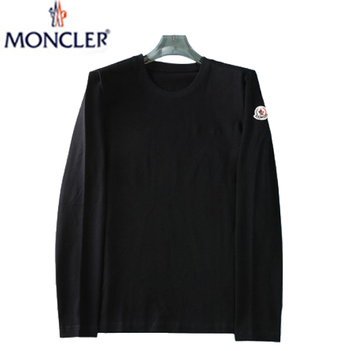 MONCLER-01081 몽클레어 블랙 코튼 긴팔 티셔츠 남성용