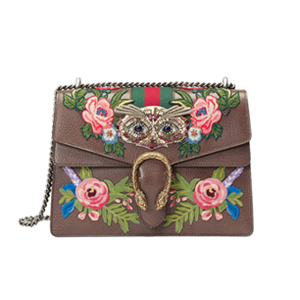 [스페셜오더]GUCCI-400235 2570 구찌 Dionysus 브라운 가죽 embroidered 숄더백