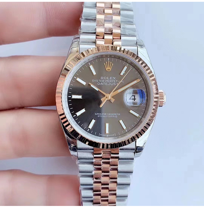  [스페셜오더]ROLEX-114785 롤렉스 데이트저스트 데이트 에버로즈 스틸 그레이블랙  시계 36mm