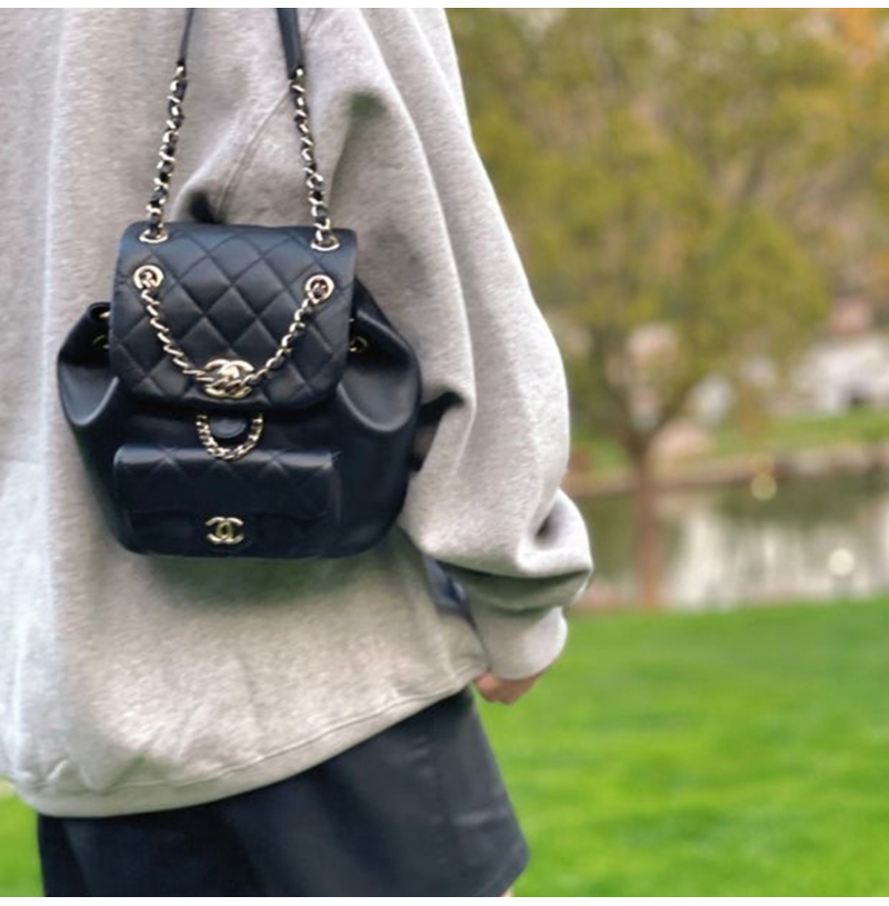 [스페셜오더]CHANEL-AS2908 샤넬 듀마 원포켓 백팩 스몰 카프스킨 블랙 금장