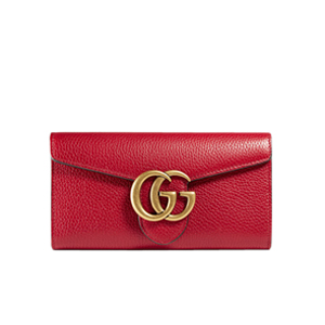 GUCCI-400586 6339 GG Marmont 가죽 레드 장지갑 