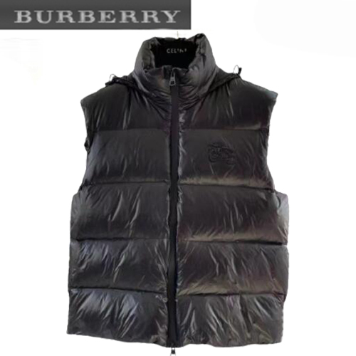 BURBERRY-11142 버버리 블랙 로고 패치 장식 패딩 조끼 남성용