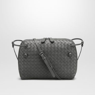 BOTTEGA VENETA-8309 보테가 베네타 뉴 라이트 그레이 인트레치아토 나파 메신저 백