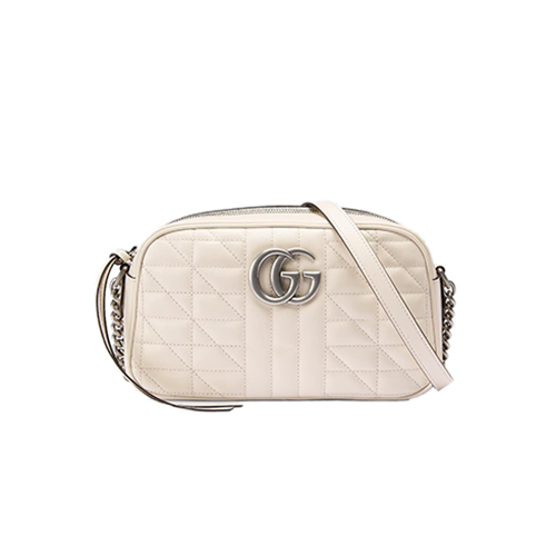 [스페셜오더]GUCCI-447632 9022 구찌 GG 마몽 화이트 가죽 스몰 숄더백