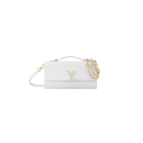 [스페셜오더]LOUIS VUITTON-M12265 루이비통 화이트 송아지 가죽 월릿 온 체인 카퓌신