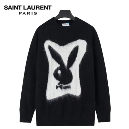 SAINT LAURENT-10183 생 로랑 블랙 모헤어 스웨터 남여공용