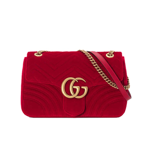 [스페셜오더]GUCCI-443496 6433 구찌 GG Marmont  레드 벨벳 미디엄 숄더백 