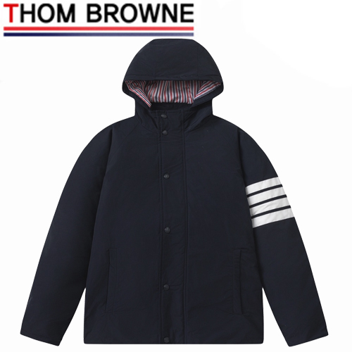 THOM BROWNE-11274 톰 브라운 블랙 스트라이프 장식 파카 남여공용