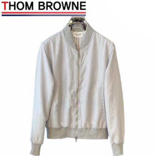 THOM BROWNE-09204 톰 브라운 그레이 나일론 바람막이 봄버 쟈켓 남성용