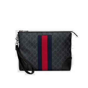 GUCCI-523603-1095 구찌 GG 수프림 캔버스 웹 스트라이프 클러치백