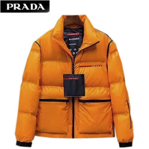 PRADA-09262 프라다 오렌지 나일론 패딩 남성용