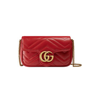 [스페셜오더]GUCCI-476433 6433 구찌 GG Marmont 마틀라세 가죽 슈퍼 미니 백 레드