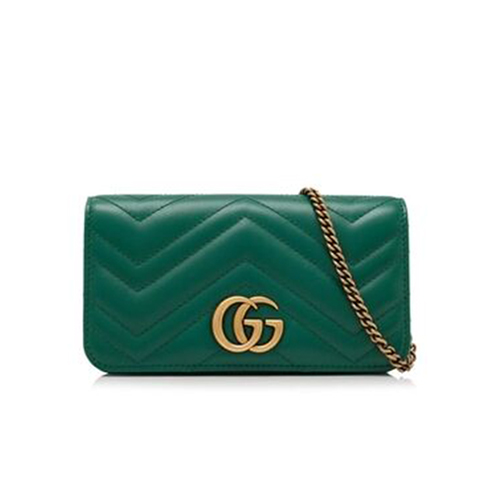 [스페셜오더]GUCCI-488426 구찌 GG Marmont 그린 마틀라세 가죽 미니 백