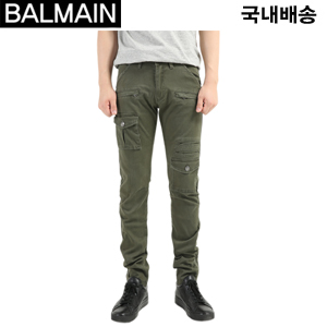 [자체제작] PIERRE BALMAIN-피에르발망 사이드 입체포켓 밑단지퍼 슬림 카고팬츠 카키