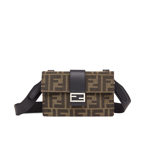 [스페셜오더]FENDI-7M0295 펜디 브라운 더블 F 페브릭 스트랩백