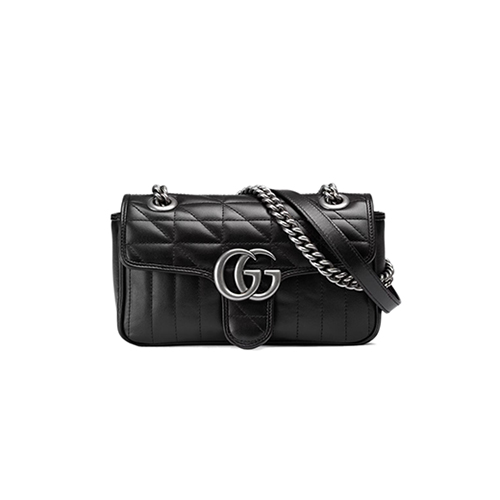 [스페셜오더]GUCCI-446744 1000 구찌 GG 마몽 블랙 가죽 미니 숄더백