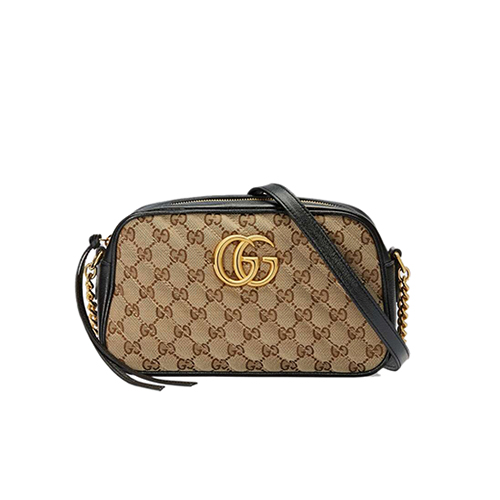 [스페셜오더]GUCCI-447632 9772 구찌 GG 마몽 베이지/블랙 스몰 숄더백