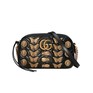 [스페셜오더]GUCCI-447632 1000 구찌 GG Marmont 애니멀 스터드 숄더 백 블랙 