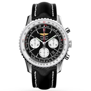 [스페셜오더]BREITLING-브라이틀링 내비타이머 스틸 블랙다이얼/블랙가죽스트랩 워치 43mm 